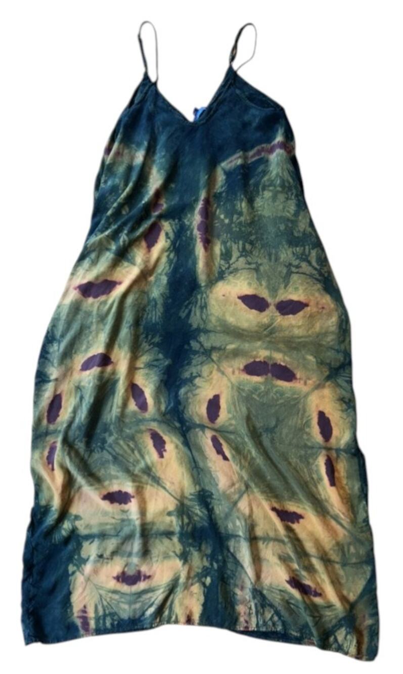 Love In Tie-Dye Adjustable Spaghetti Strap Slip Maxi Dress Small